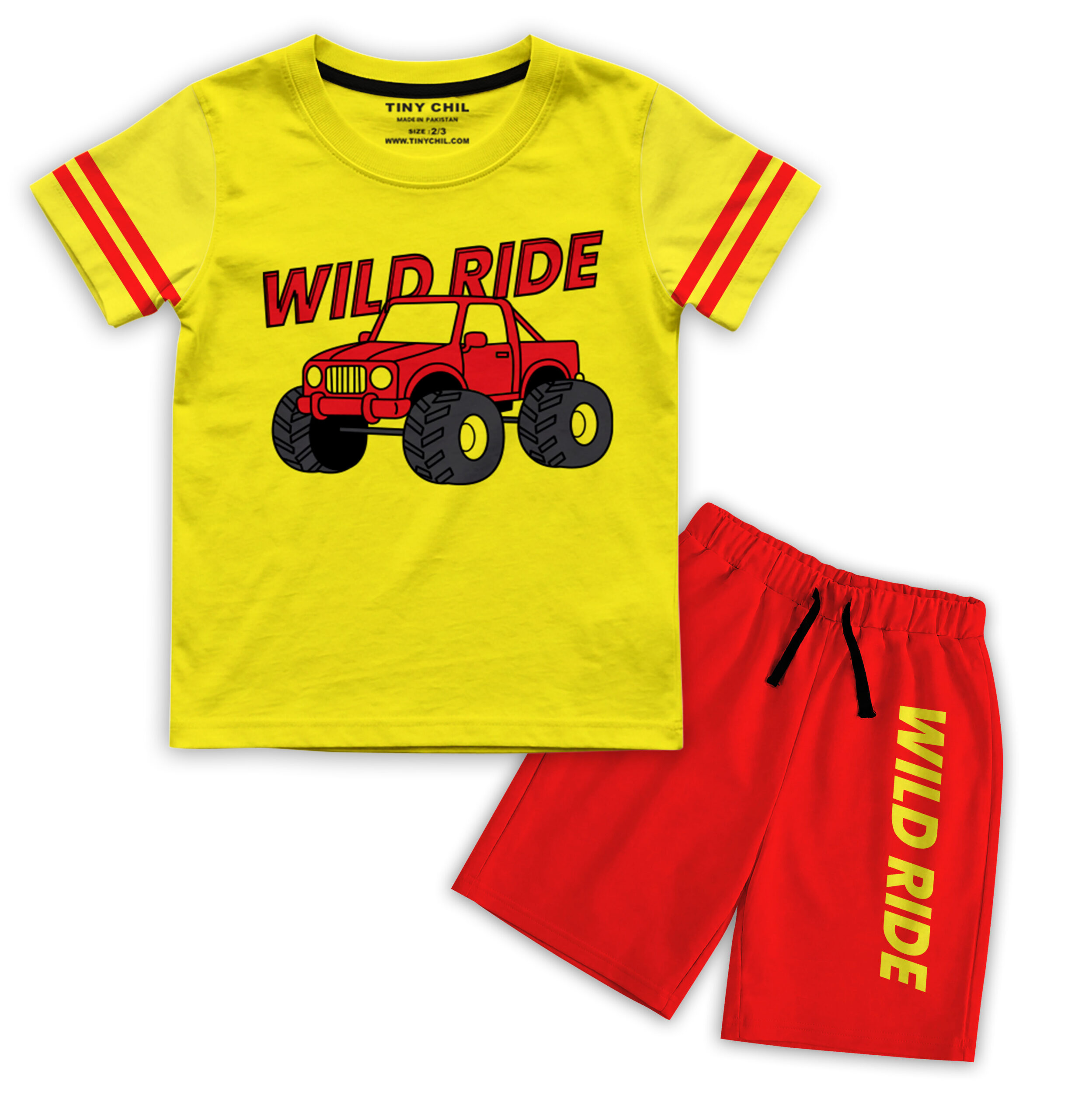 Wild Ride Monster Truck Boys Shorts Set